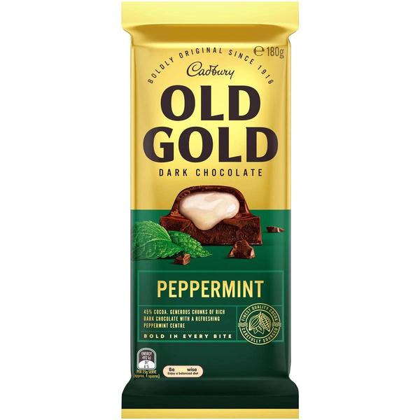Australian Cadbury Old Gold Dark Chocolate Peppermint 180g RRP £5.99 CLEARANCE XL £4.50
